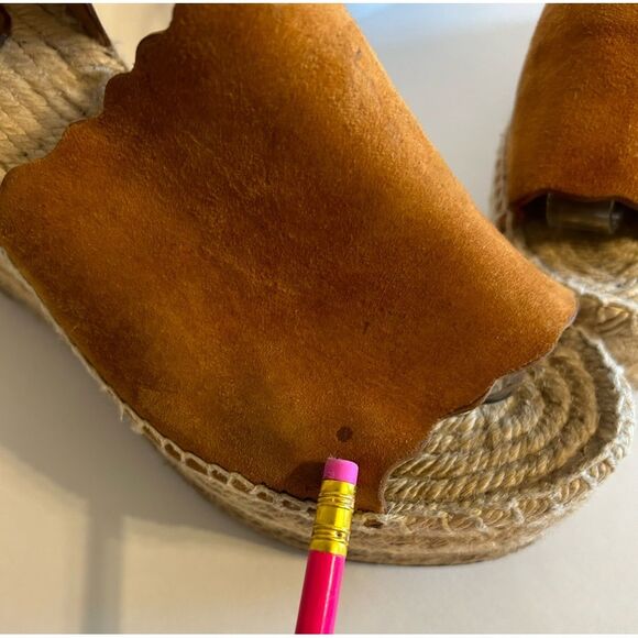 Chloe | Lauren Espadrille Wedge Sandal Brown Suede Size 9 Made In Spain - Picture 4 of 14